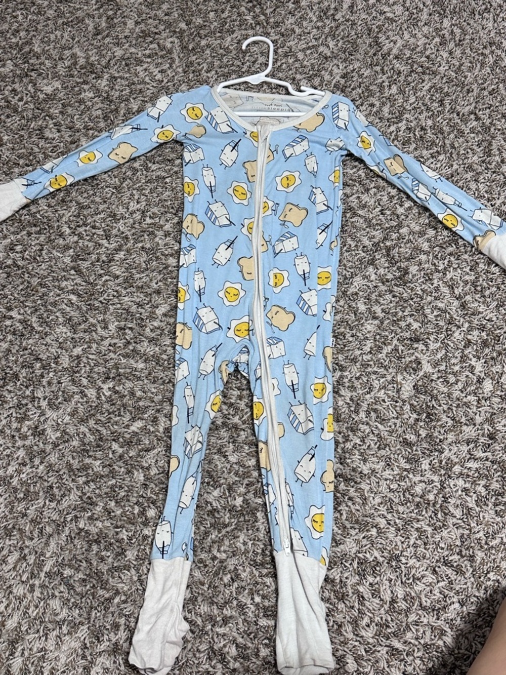 Little Sleepies Blue Footed Pajamas with Sunny & Toast Print